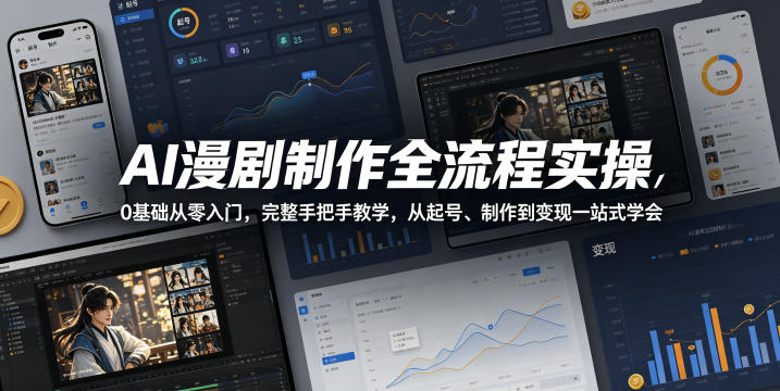 AI漫剧制作全流程实操，0基础从零入门，完整手把手教学，从起号、制作到变现一站式学会-知创网