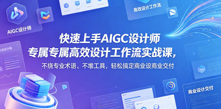 快速上手AIGC设计师专属高效设计工作流实战课，不绕专业术语、不堆工具，轻松搞定商业设计交付-知创网