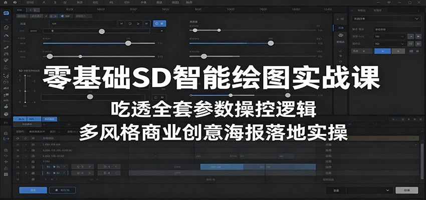 零基础SD智能绘图实战课：吃透全套参数操控逻辑，多风格商业创意海报落地实操-知创网