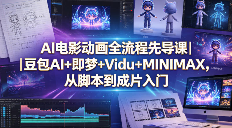 AI电影动画全流程先导课｜豆包AI+即梦+Vidu+MINIMAX，从脚本到成片入门-知创网