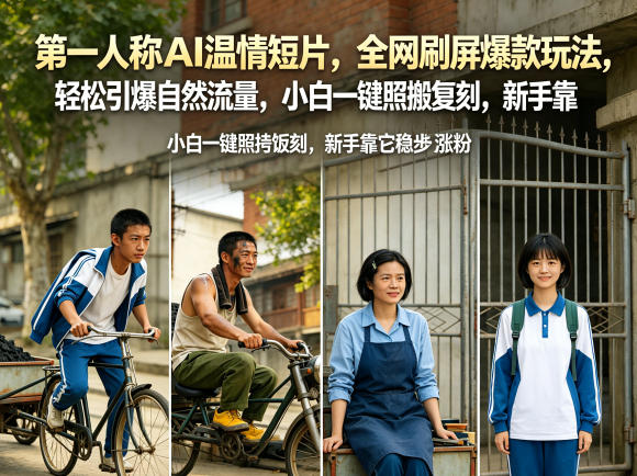 第一人称AI温情短片，全网刷屏爆款玩法，轻松引爆自然流量，小白一键照搬复刻，新手靠它稳步涨粉-知创网