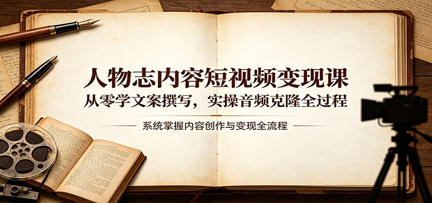 人物志内容短视频变现课：从零学文案撰写，实操音频克隆全过程-知创网