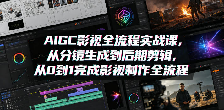 AIGC影视全流程实战课,从分镜生成到后期剪辑,从0到1完成影视制作全流程-知创网