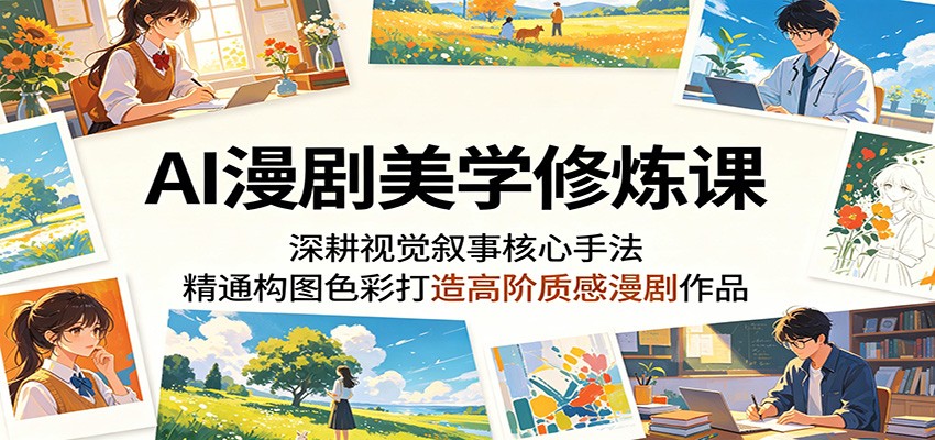 AI漫剧美学修炼课:深耕视觉叙事核心手法,精通构图色彩打造高阶质感漫剧作品-知创网