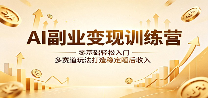 AI副业变现训练营：零基础轻松入门，多赛道玩法打造稳定睡后收入-知创网
