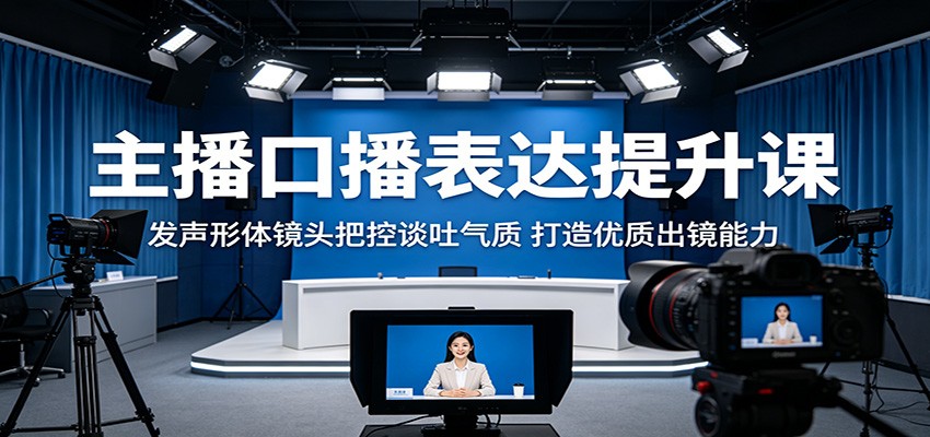主播口播表达提升课：发声形体镜头把控谈吐气质，打造优质出镜能力-知创网