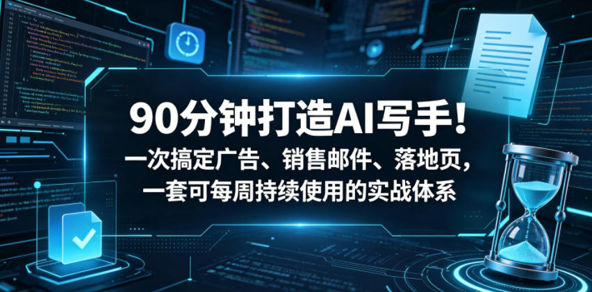 90分钟打造AI写手！一次搞定广告、销售邮件、落地页，一套可每周持续使用的实战体系【原创双语字幕】-知创网