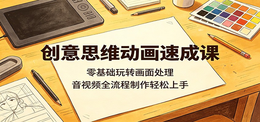 创意思维动画速成课:零基础玩转画面处理,音视频全流程制作轻松上手-知创网