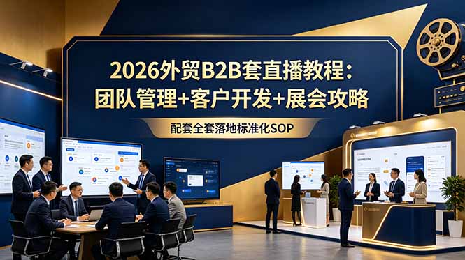 (18994期)2026外贸B2B套直播教程:团队管理+客户开发+展会攻略,配套全套落地标准化SOP-知创网