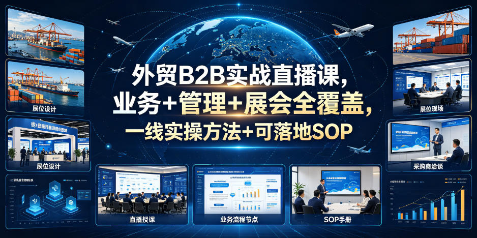 外贸B2B实战直播课，业务+管理+展会全覆盖，一线实操方法+可落地SOP-知创网