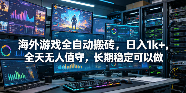 海外游戏全自动搬砖项目，日入1k+，全天无人值守，长期稳定可以做【揭秘】-知创网