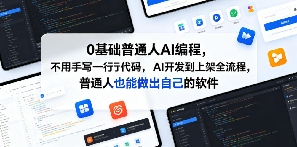 0基础普通人AI编程,不用手写一行代码,AI开发到上架全流程,普通人也能做出自己的软件-知创网