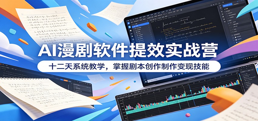 AI漫剧软件提效实战营：十二天系统教学，掌握剧本创作制作变现技能-知创网