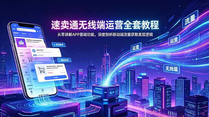 （18904期）速卖通无线端运营全套教程，从零讲解APP基础功能，深度剖析移动端流量获取底层逻辑-知创网