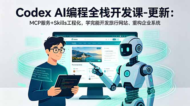 （18858期）Codex AI编程全栈开发课-更新：MCP服务+Skills工程化，学完能开发旅行网站、重构企业系统-知创网