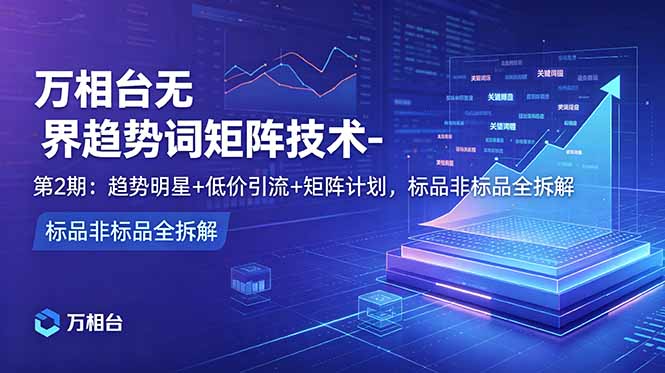 （18861期）万相台无界趋势词矩阵技术-第2期：趋势明星+低价引流+矩阵计划，标品非标品全拆解-知创网