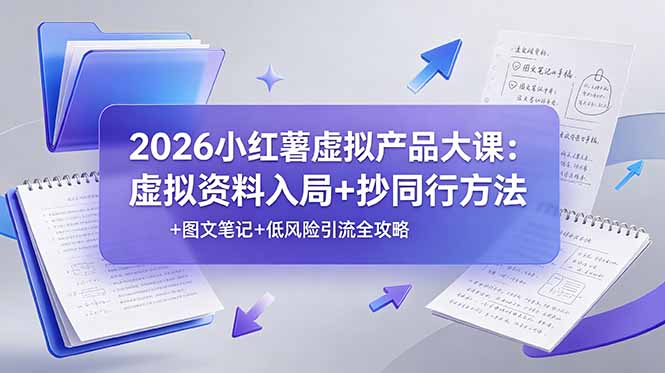 （19035期）2026小红薯虚拟产品大课：虚拟资料入局+抄同行方法+图文笔记+低风险引流全攻略-知创网