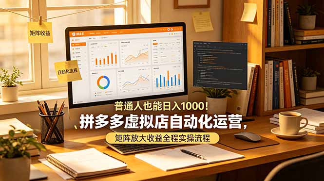 （19022期）普通人也能日入 1000！拼多多虚拟店自动化运营，矩阵放大收益全程实操流程-知创网