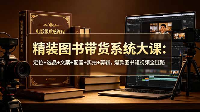 （19007期）精装图书带货系统大课：定位+选品+文案+配音+实拍+剪辑，爆款图书短视频全链路-知创网