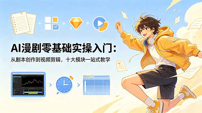 （18812期）AI漫剧零基础实操入门：从剧本创作到视频剪辑，十大模块一站式教学-知创网