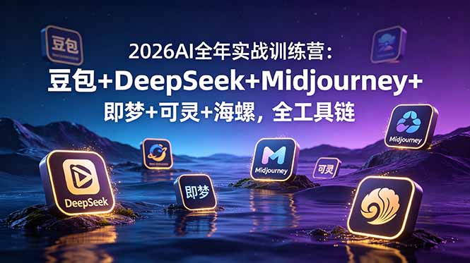 （19038期）2026AI全年实战训练营：豆包+DeepSeek+Midjourney+即梦+可灵+海螺，全工具链-知创网