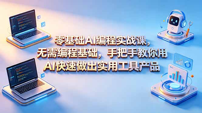 （18785期）零基础AI编程实战课-更新，无需编程基础，手把手教你用AI快速做出实用工具产品-知创网