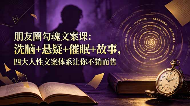 （19054期）朋友圈勾魂文案课：洗脑+悬疑+催眠+故事，四大人性文案体系让你不销而售-知创网