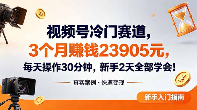 （18799期）视频号冷门赛道，3个月变现23905元，新手2天学会 每天操作30分钟！-知创网