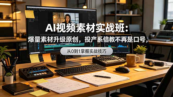 （19085期）AI视频素材实战班：爆量素材升级原创，投产翻倍不再是口号，0-1系统教学实战落地-知创网