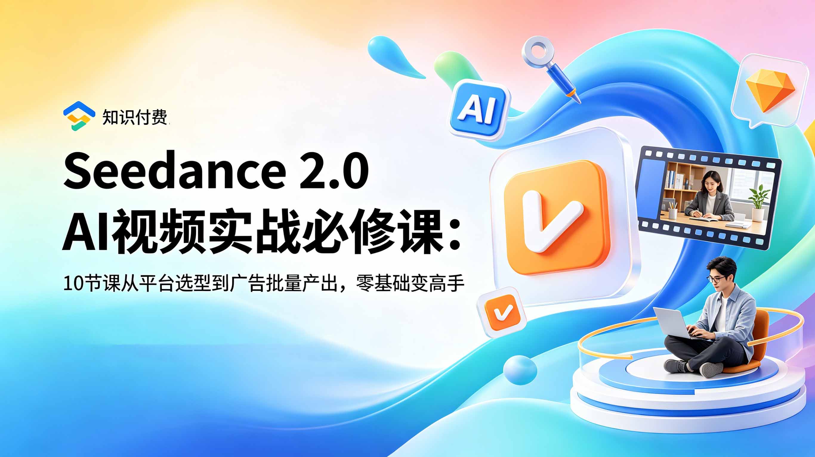 （18998期）Seedance 2.0 AI视频实战必修课：10节课从平台选型到广告批量产出，零基础变高手-知创网