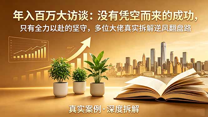 （18891期）年入百万大访谈-更新：没有凭空而来的成功，只有全力以赴的坚守，多位大佬真实拆解逆风翻盘路-知创网