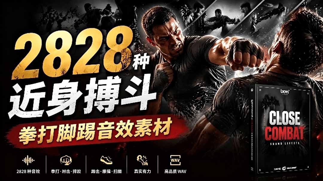 （19072期）宝藏级别音效！2828种近身搏斗拳打脚踢音效素材，全部中文分类，免解压使用  Close Combat-知创网