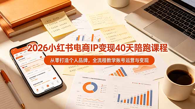 （19103期）2026小红书电商IP变现40天陪跑课程-11期，从零打造个人品牌，全流程教学账号运营与变现-知创网