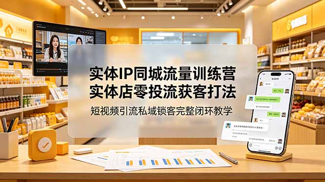 （18999期）实体IP同城流量训练营：实体店零投流获客打法，短视频引流私域锁客完整闭环教学-知创网