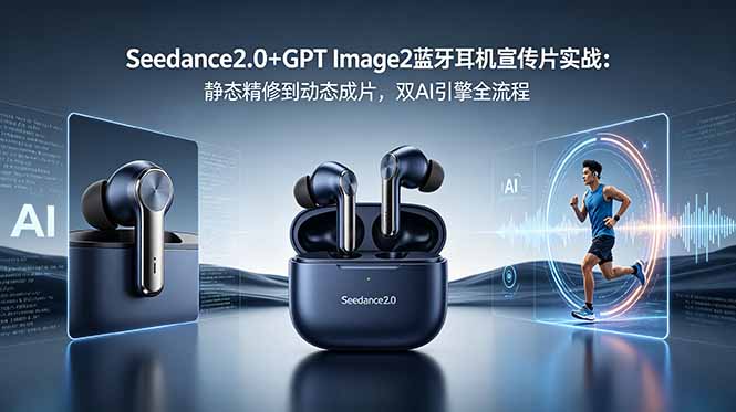 （18730期）Seedance2.0+GPT Image2蓝牙耳机宣传片实战：静态精修到动态成片，双AI引擎全流程-知创网