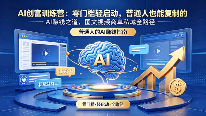 （18911期）AI创富训练营：零门槛轻启动，普通人也能复制的AI赚钱之道，图文视频商单私域全路径-知创网