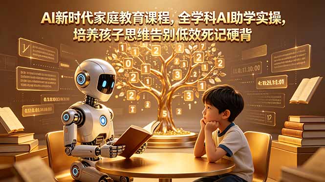 （18745期）AI新时代家庭教育课程，全学科AI助学实操，培养孩子思维告别低效死记硬背-知创网