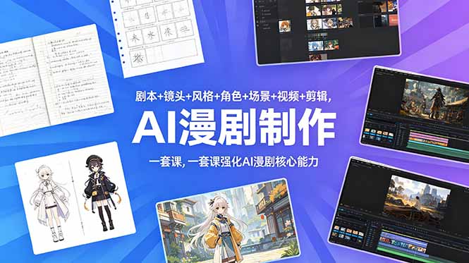 （18734期）剧本+镜头+风格+角色+场景+视频+剪辑，一套课强化AI漫剧核心能力-知创网