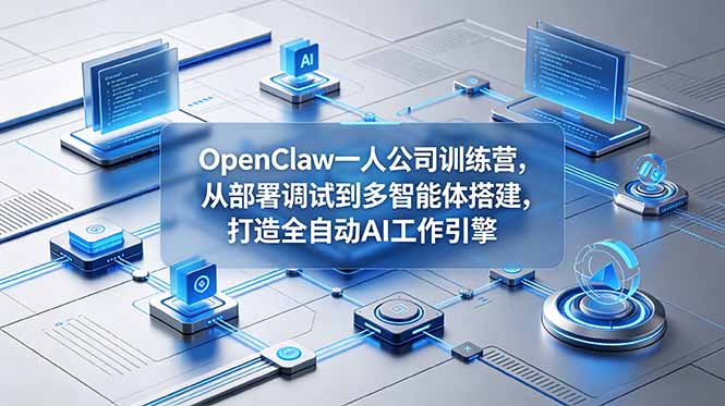 （18789期）OpenClaw 一人公司训练营，从部署调试到多智能体搭建，打造全自动 AI 工作引擎-知创网
