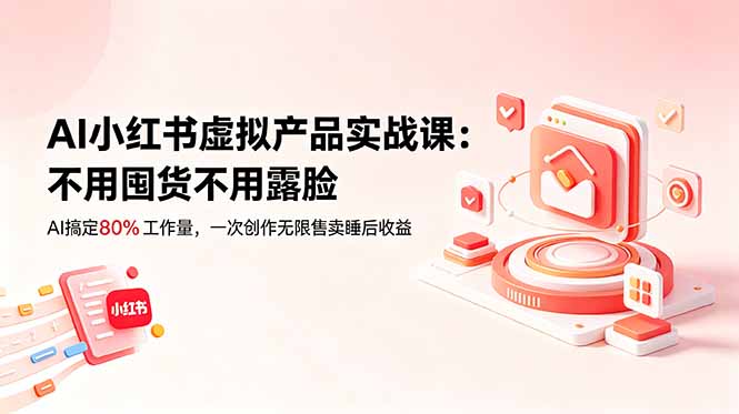（18818期）AI小红书虚拟产品实战课-更新：不用囤货不用露脸，AI搞定80%工作量，一次创作无限售卖睡后收益-知创网