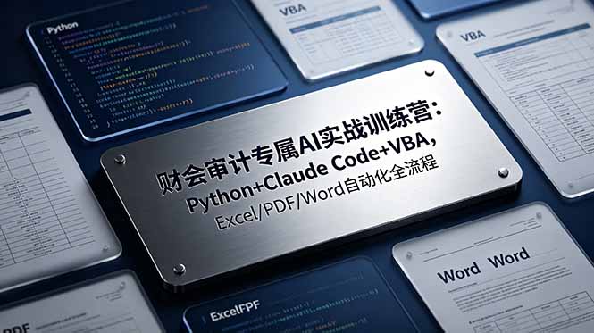 （19028期）财会审计专属 AI实战训练营：Python+Claude Code+VBA，Excel/PDF/Word自动化全流程-知创网