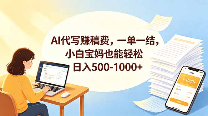 (18772期)AI代写赚稿费,一单一结,小白宝妈也能轻松日入500-1000+-知创网