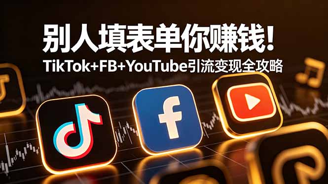 (19018期)别人填表单你赚钱!TikTok+FB+YouTube 引流变现全攻略【原创双语字幕】-知创网