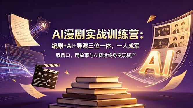 (19032期)AI漫剧实战训练营:编剧+AI+导演三位一体,一人成军 驭风口,用故事与AI铸造终身变现资产-知创网