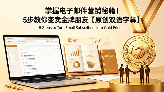 (18923期)掌握电子邮件营销秘籍!5步教你变卖金牌朋友【原创双语字幕】-知创网
