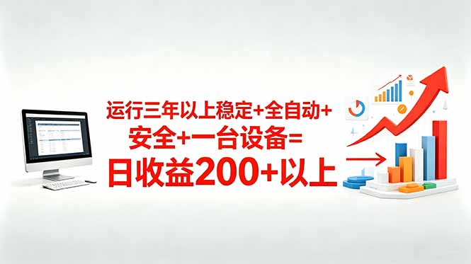 （18773期）三年以上稳定+全自动+安全+一台设备=日收益200+-知创网