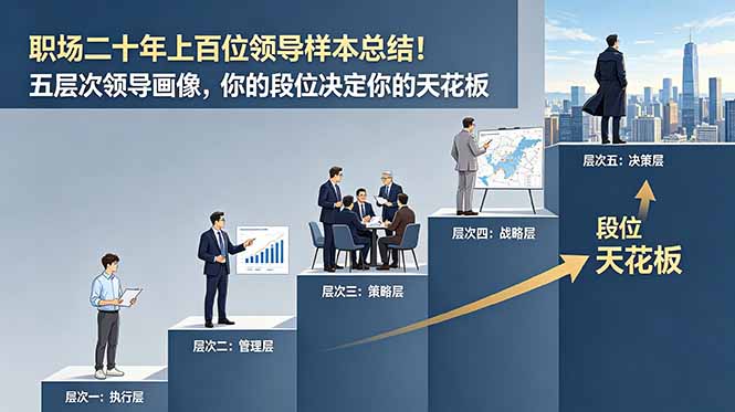 （18900期）付费文章：职场二十年上百位领导样本总结！五层次领导画像，你的段位决定你的天花板-知创网