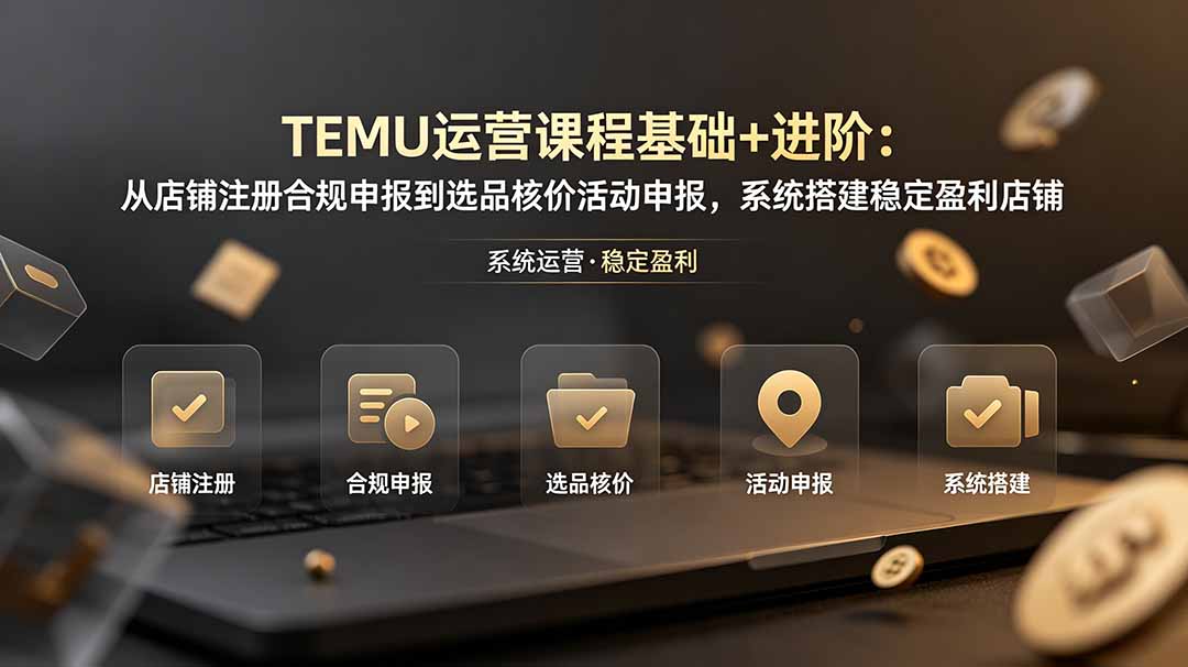 （19081期）TEMU运营课程（基础+进阶）：从店铺注册合规申报到选品核价活动申报，系统搭建稳定盈利店铺-知创网