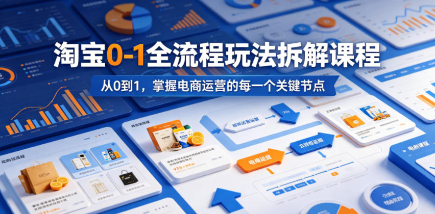 淘宝0-1全流程玩法拆解课程，从0到1，掌握电商运营的每一个关键节点-知创网