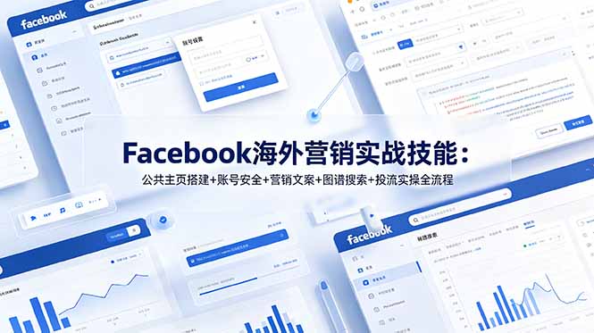 （19083期）Facebook海外营销实战技能：公共主页搭建+账号安全+营销文案+图谱搜索+投流实操全流程-知创网